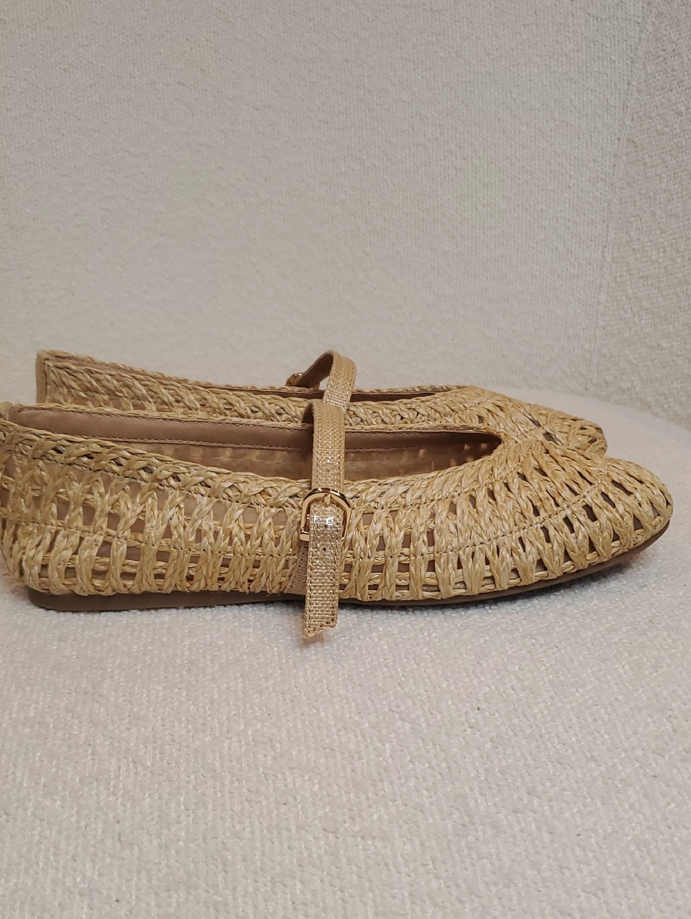 A New Day MYLA Woven Straw Mary Jane Flats - Natural Womans Size 7.5 Never Worn - Picture 3 of 5